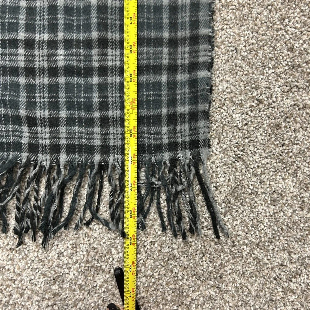 Rectangle Scarf Womens One Size Green Plaid 100% Cashmere Made In Scotland